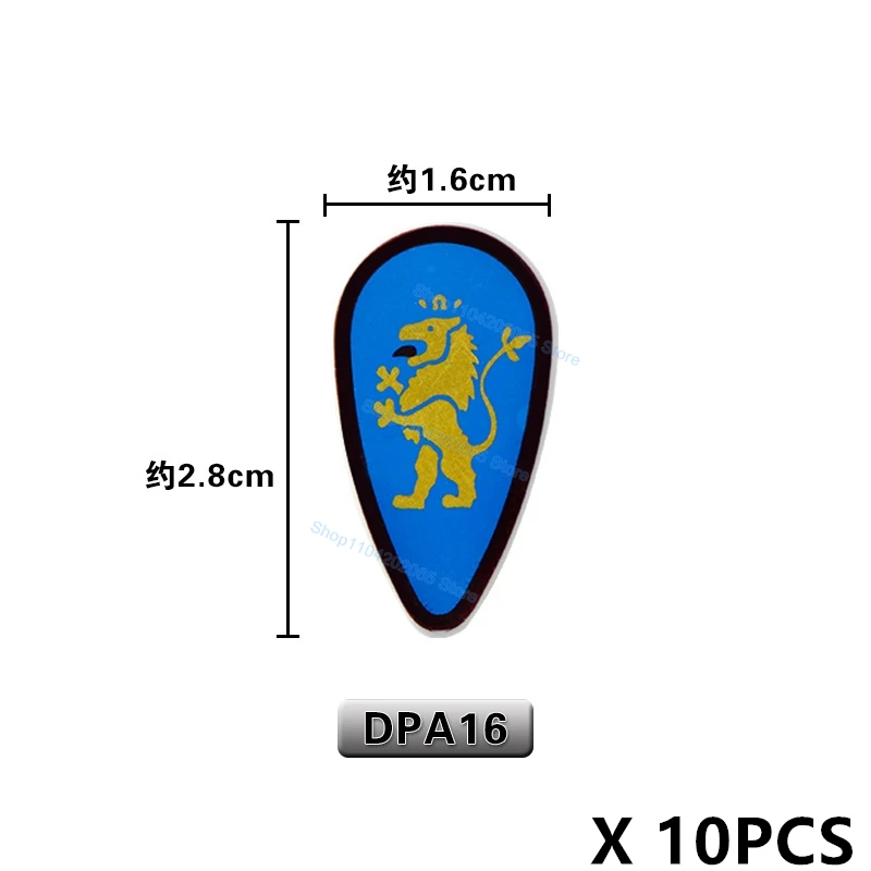 

Eagle Bat Lion Medieval Shields Accessories Cavalry Weapon Military Building Blocks Children's Toys Gifts 10PCS PJT055