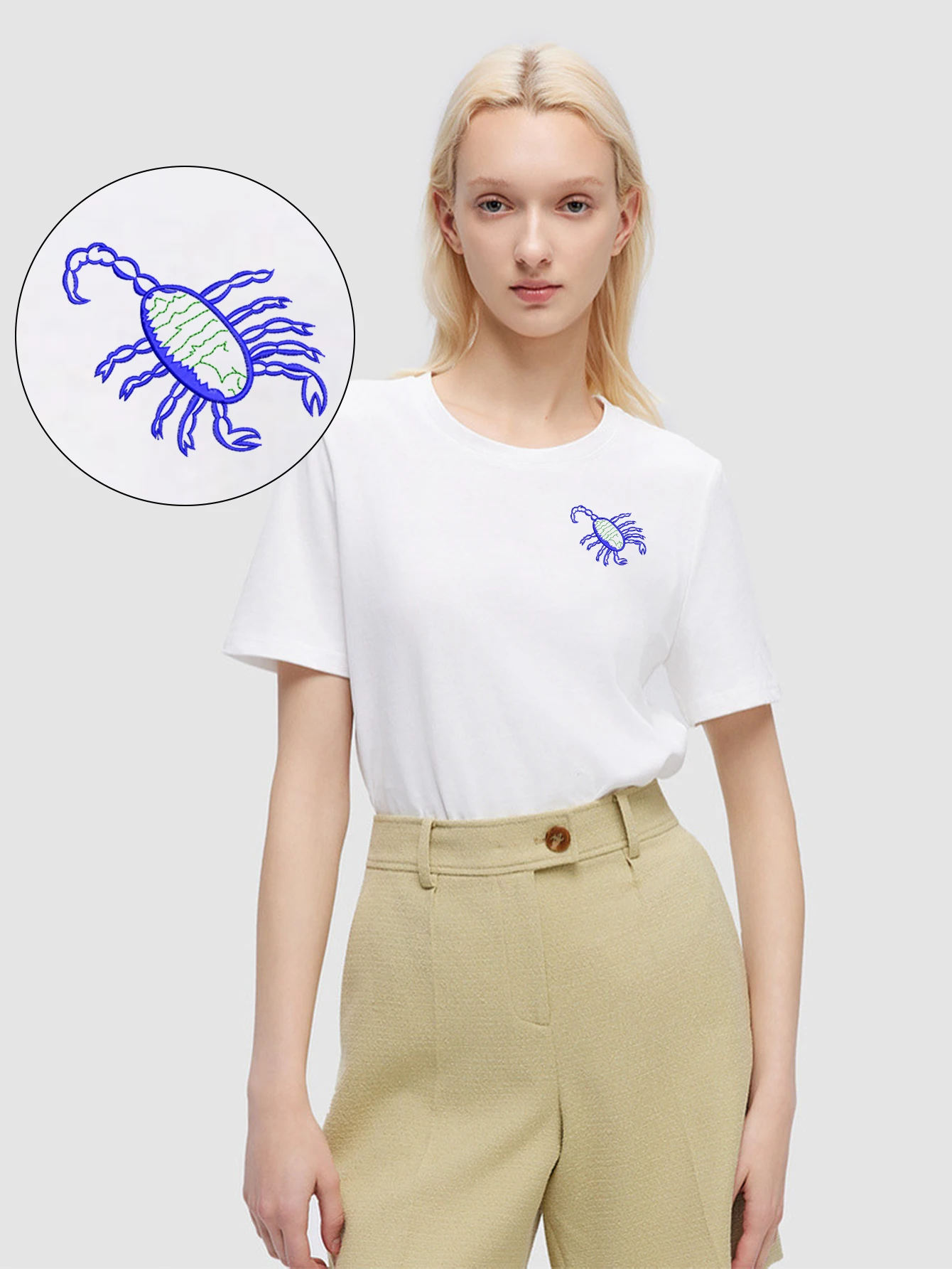 

Vintage Men’s & Women’s Embroidered T-Shirts – Retro Scorpio Cotton T-Shirt with Exquisite Embroidery for Street Style