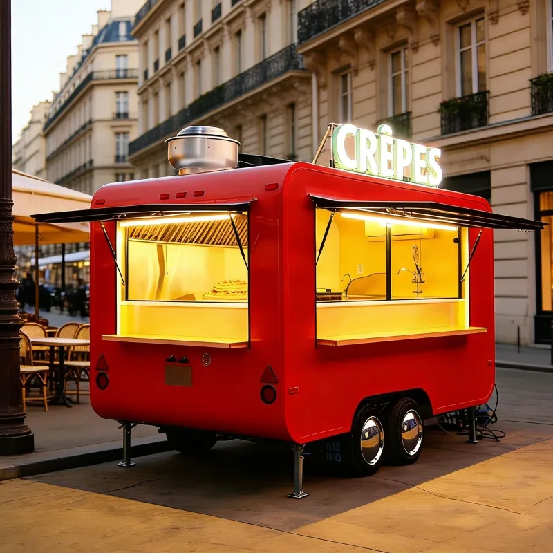 Mobile Food Trailer Food Truck for Sale Pizza Cart Coffee Stand Fully Equipped for Street Food Festivals