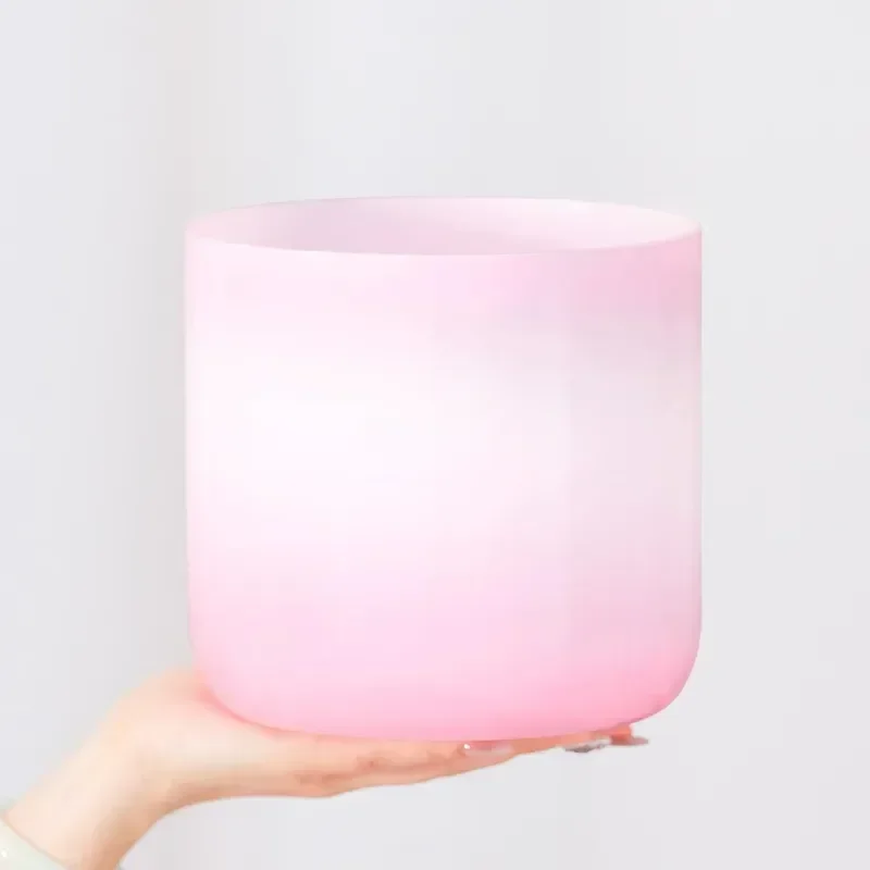 STAR LINKUP 6-7 Inch 432Hz Dream Pink Clear Quartz Crystal Singing Bowl, Sound Healing Yoga Meditation Instrument With Mallet