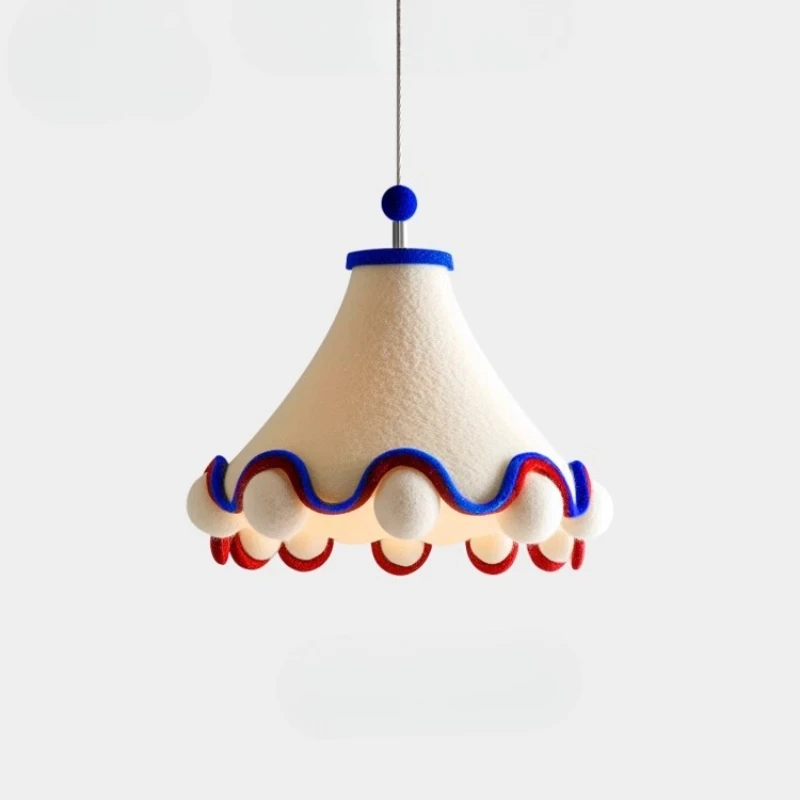 French Style Children's Room Bedroom Chandelier Creative Cartoon Eye Protection Hanging Line Lamp Color Atmosphere Lights