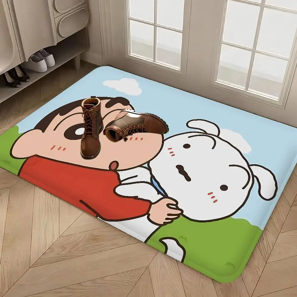 Anime C-Crayon S-Shin-chan Bathroom Mat Kids Room Bedroom Decoration Balcony Anti-Slip Doormat Living Room Welcome Rug