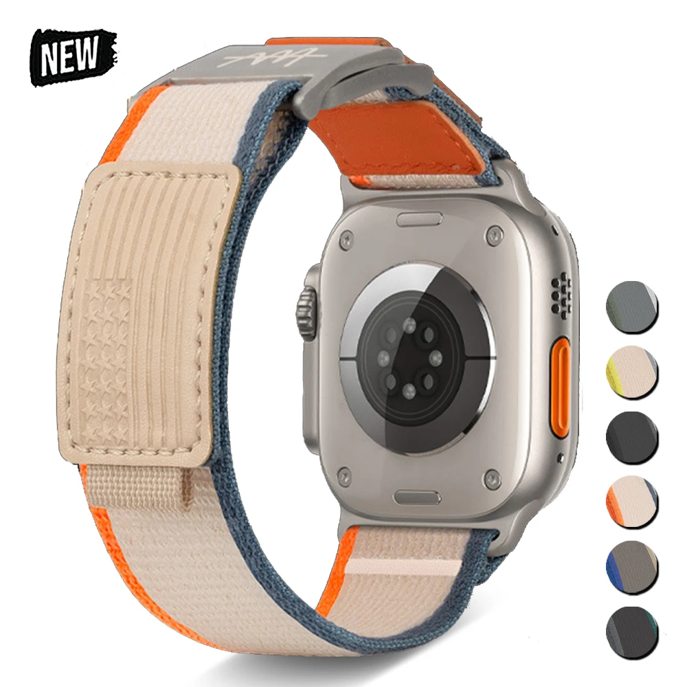 

Sport Nylon Magnetic Band for Apple Watch Ultra2 49mm Travel Loop Bracelet for IWatch 10 9 8 7 6 5 SE 46mm 42mm 45mm 44mm Strap