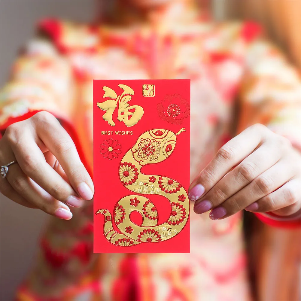 60 Pcs Year of The Snake Red Envelope Chinese Pocket Envelopes New for Wedding Cash
