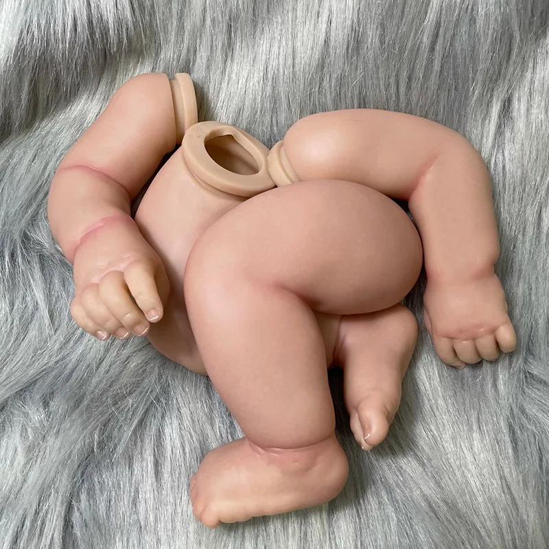 24Inch Unfinished Painted Rooted Hair Tutti Reborn Baby Vinly Kit 3D Skin Visible Veins with Cloth Body and Eye