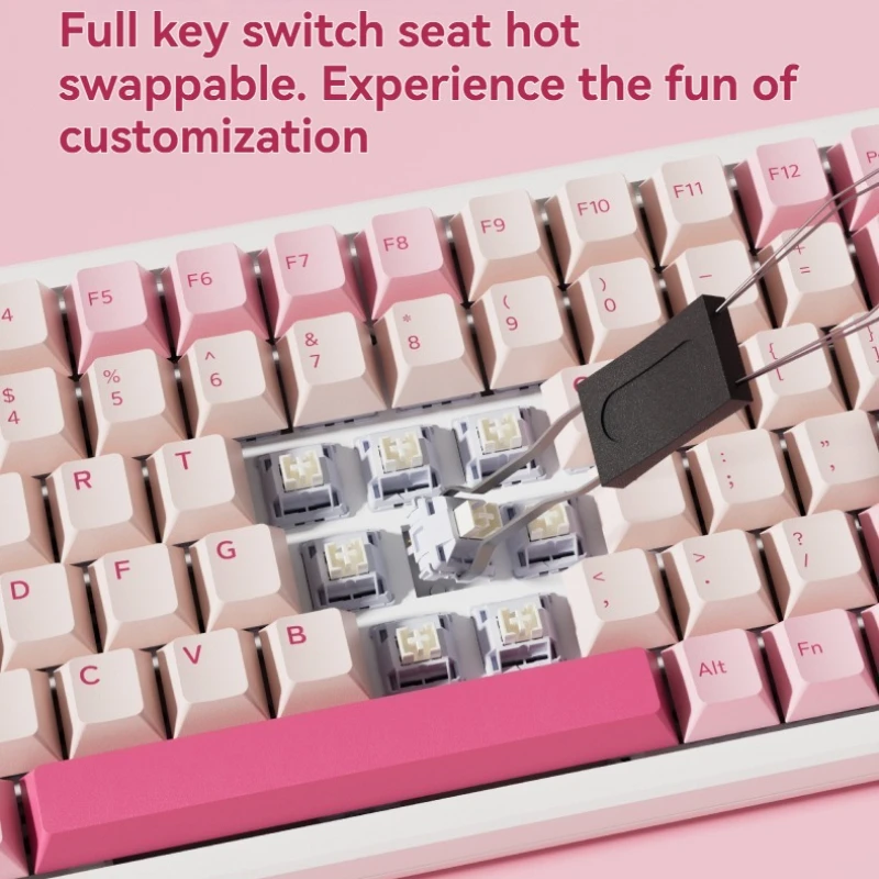 KC84PRO Tri-mode Mechanical Keyboard Customized Hot Swappble RGB Gasket Structure 84% Layout Ergonomic Game Mechanical Keyboard