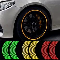 16Pcs Strips Brand New High Quality Waterproof Popular Motorcycle Car Rim Stripe Wheel Decal Tape Sticker Lots Reflective