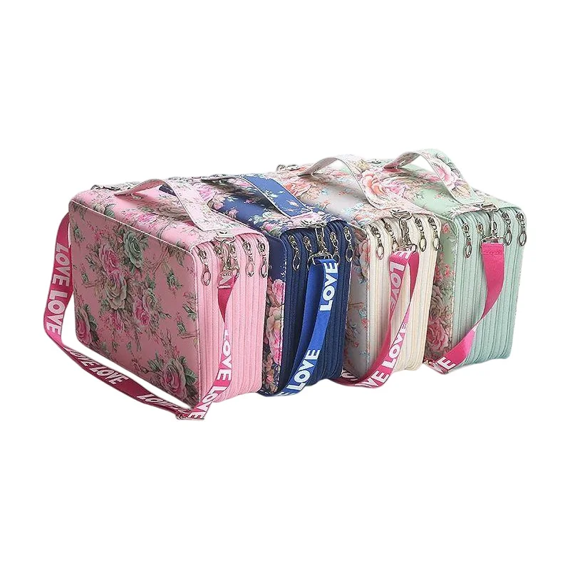 

252 hole large capacity shoulder strap detachable and portable pencil shock resistant storage bag for stationery storage pen cas