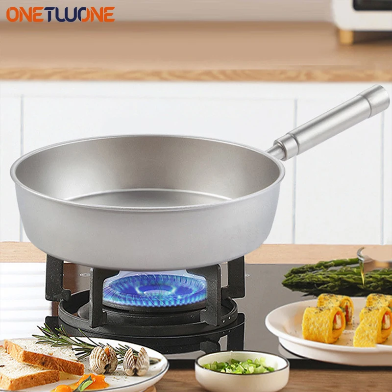 

Pure Titanium 28cm Frying Pan Nonstick Fried Egg Steaks Cooking Pot Titanium Wok Pan Kitchen Skillet Suitable for All Stove