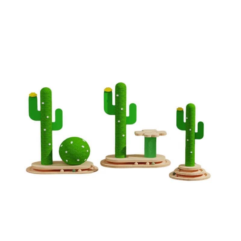 Cactus Ball Grab Pillar Indoor Cat Scratching Column Cactus Crawling Toy Fun Activity For Cats Pet Furniture Decoration