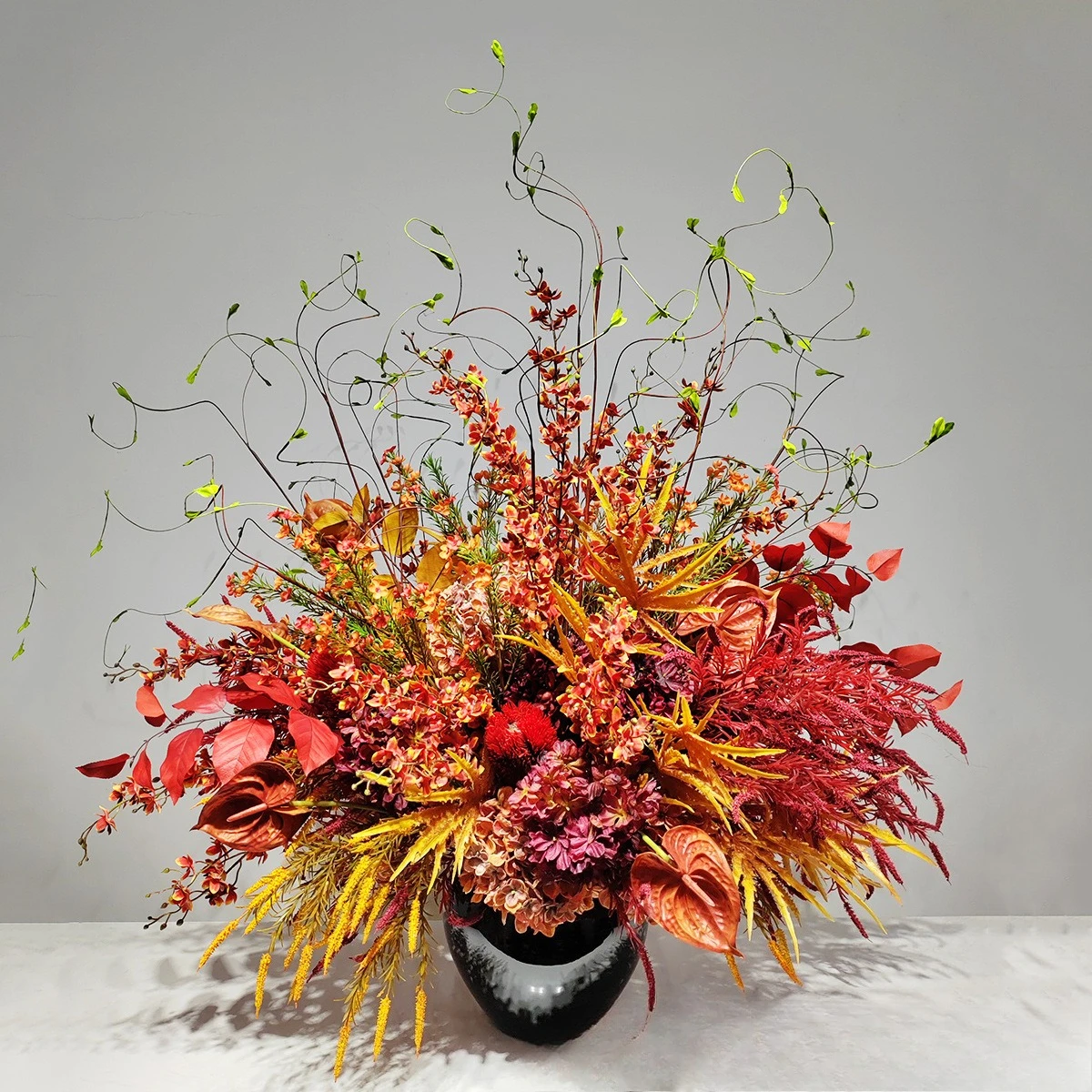 محاكاة إبداعية جديدة من الزهور الصينية بونساي نباتية خضراء مزخرفة #3