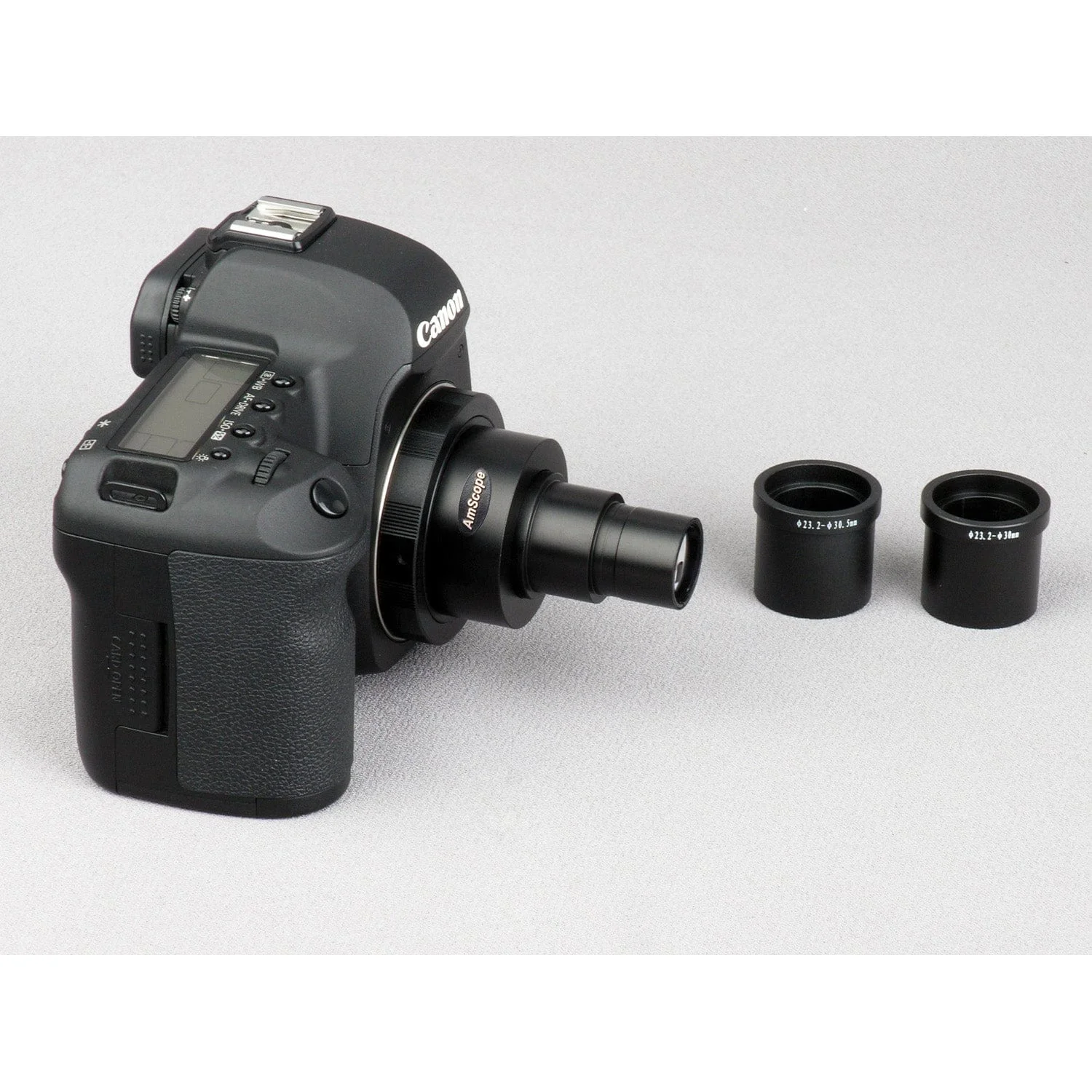 AmScope Canon および Nikon SLR/DSLR カメラアダプター (顕微鏡用)