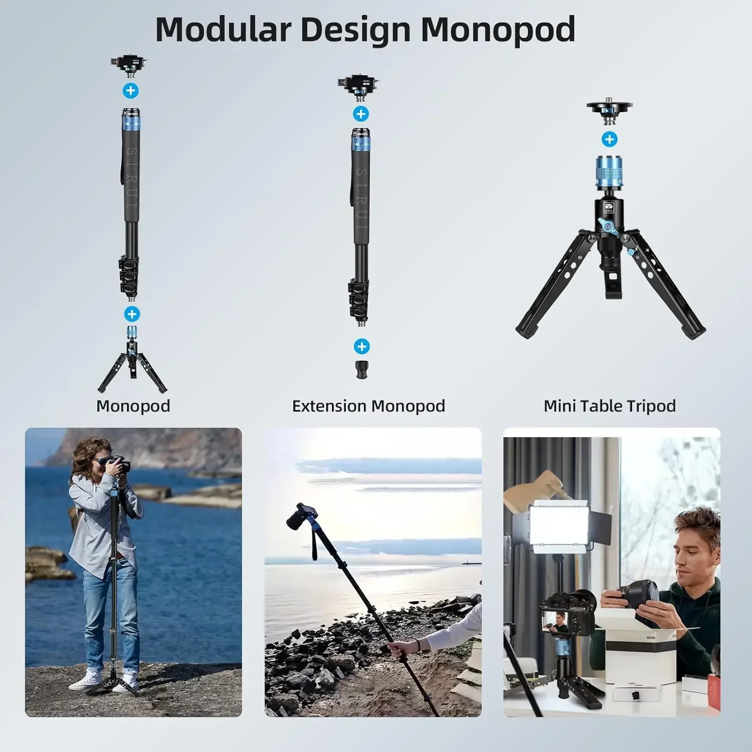 

2026 SIRUI Aluminum Monopod With Feet, 75.8" Professional Monopod For Cameras, Compact Travel Monopod.