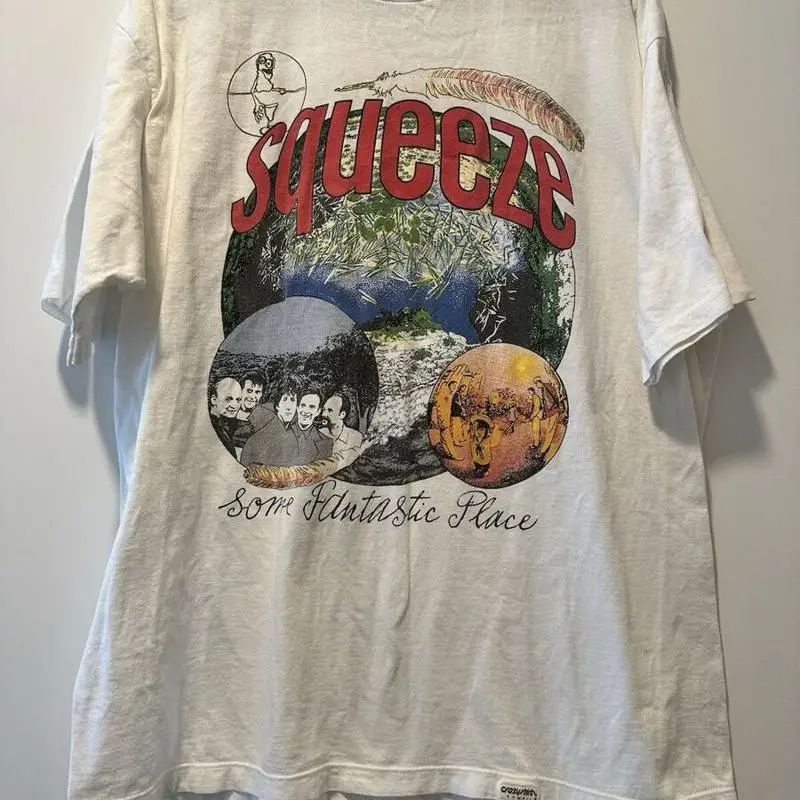 

Белая футболка Squeeze Band из хлопка, полный размер S 5Xl Am571