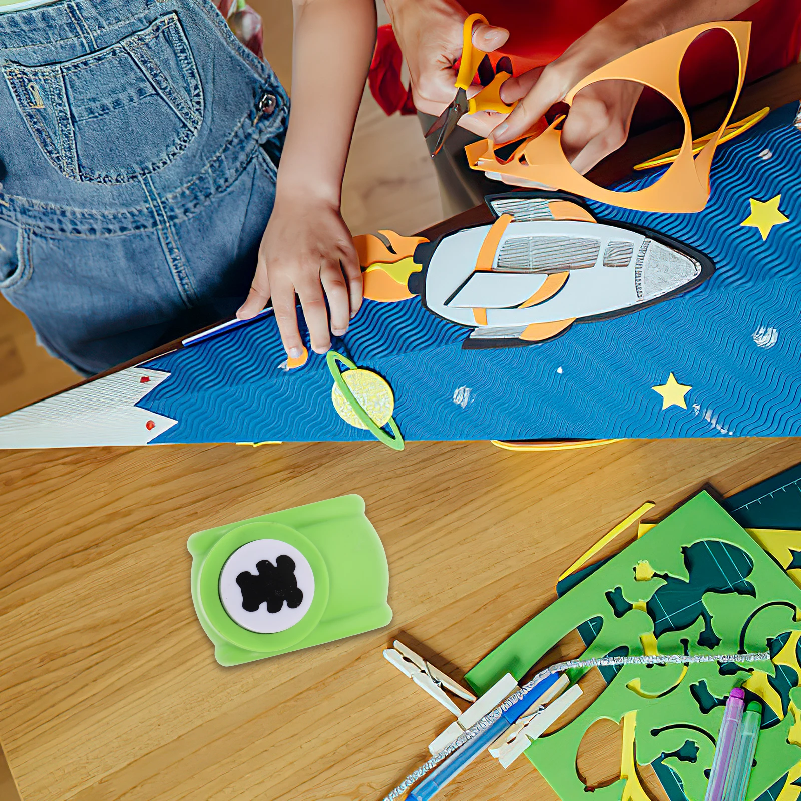 

Plastic Embossing Device Paper Punches Scrapbooking Supplies DIY Crafts Punch Lightweight Portable Kids Artwork Gift Tags Labels