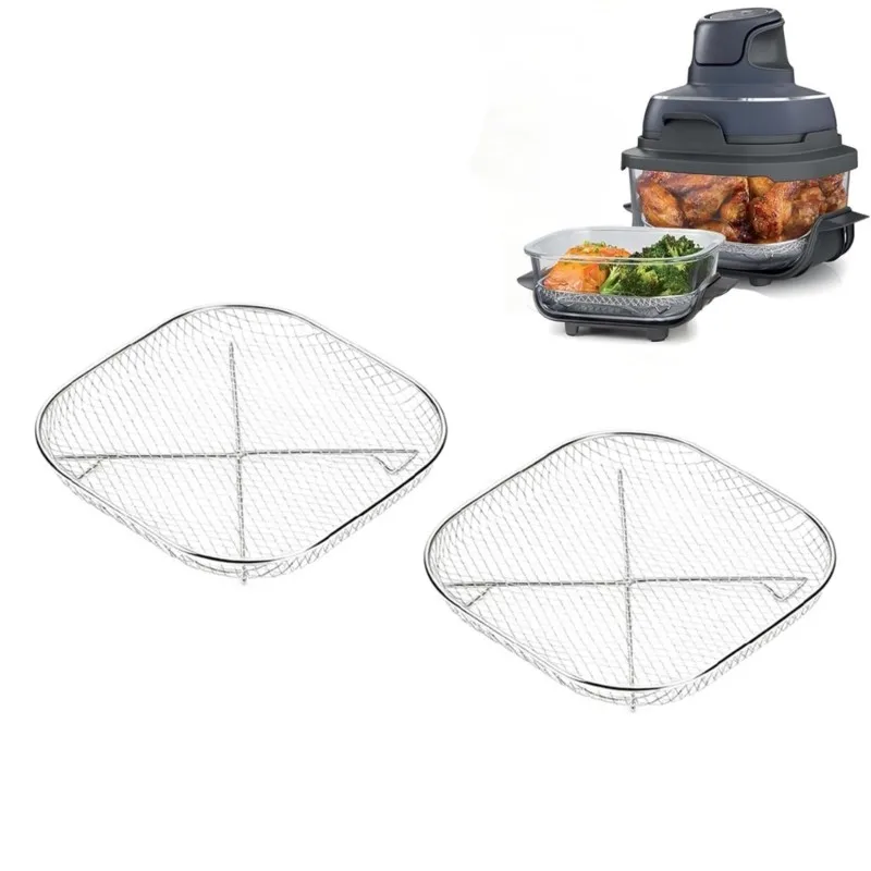 [A93Z!】 For Ninja Crispi Air Fryer FN101 2PCS Large Reusable Crisper Rack- Even Heating For Crispy Food