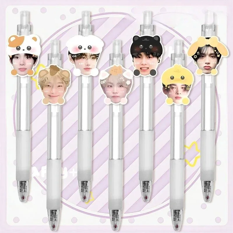 

7Pcs ENHYPENS Retractable Gel Pen 0.5mm Quick-dry Black Pen Ideal for Student Exams and Daily Practice Daily Necessities