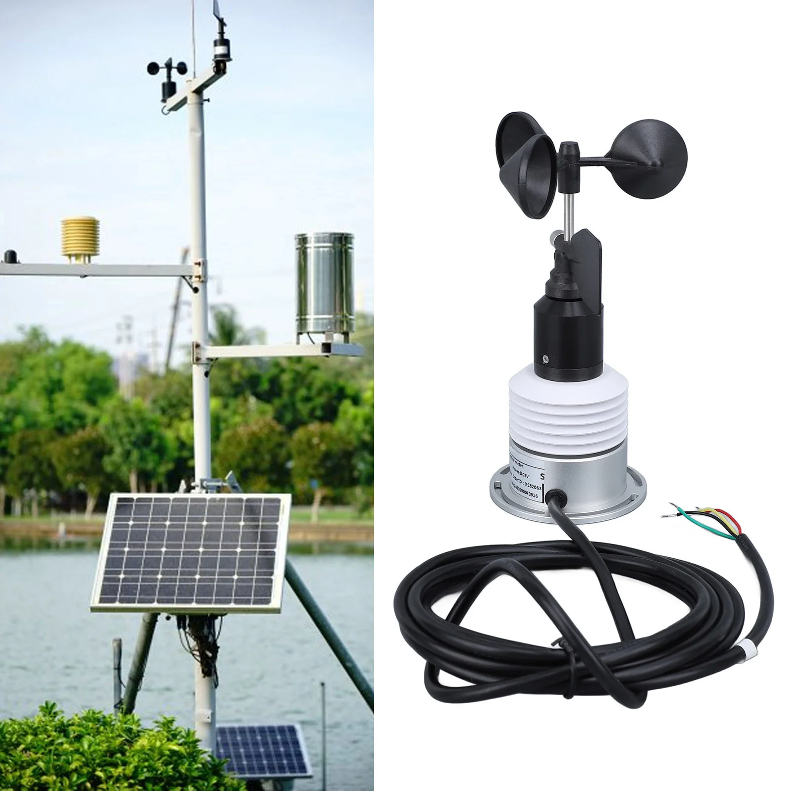 気象計 温度 湿度 風速 風向 多機能 正確な 5 in 1 気象風速計 センサー 林業