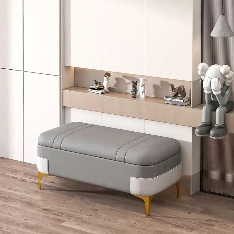 Organizer Box Comfortable Footrest Ottoman Sofa Bench Doorstep Nordic Storage Ottoman Bench Large Capacity Changing Shoes Stool