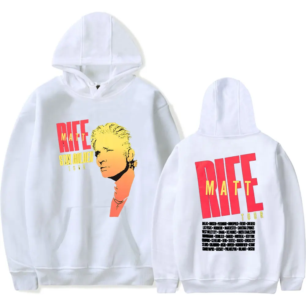 Matt Rife Stay Golden Tour 2025 Bluzy z kapturem Merch Damskie Męskie Długi rękaw Moda Codzienne Bluzy z kapturem