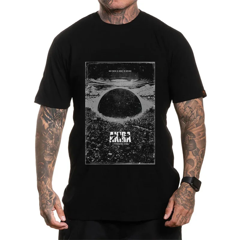 

0225 Vintage Akira Anime T Shirt Cyberpunk Manga City explosion Graphic clothes cyber mecha Neo-Tokyo Streetwear All size tops
