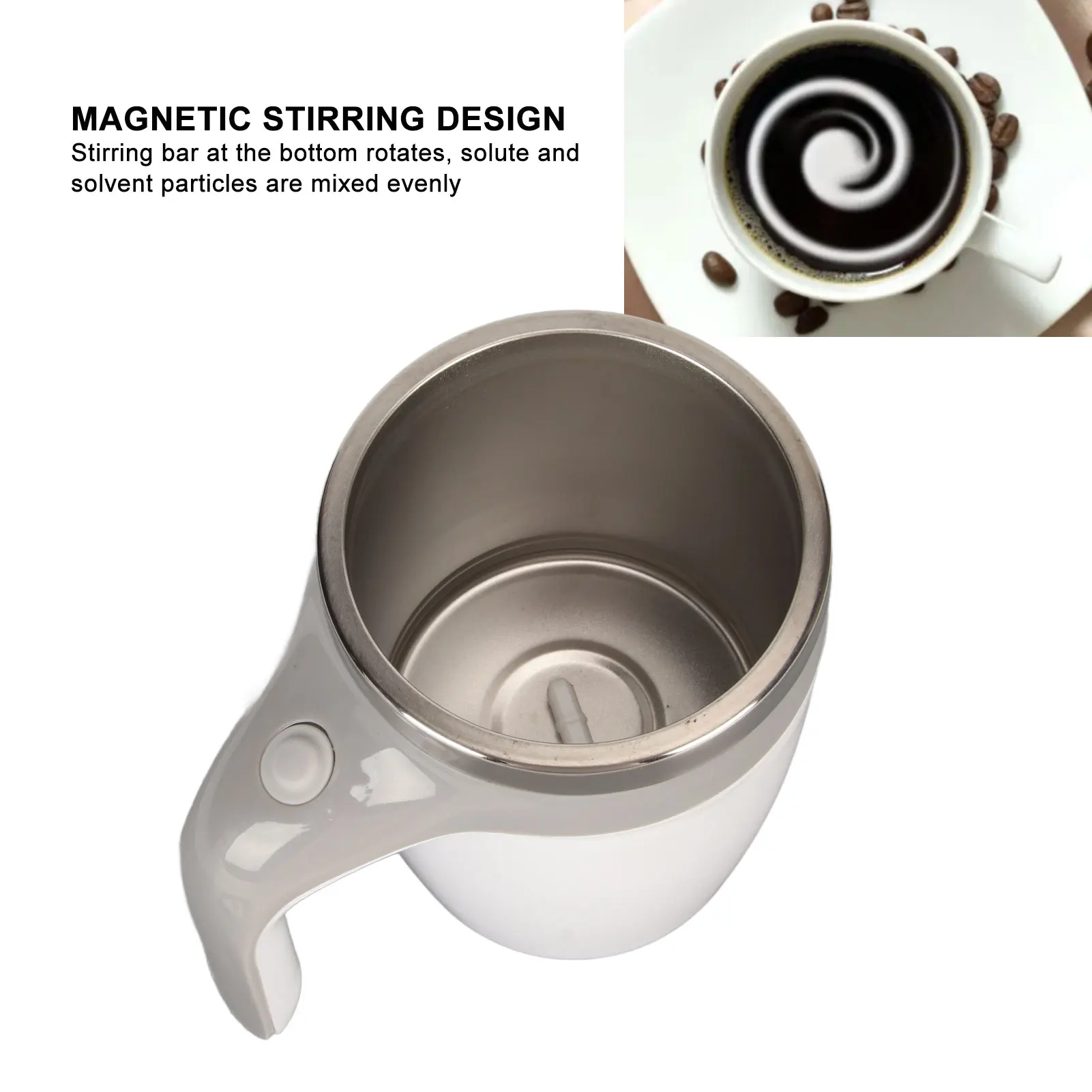 380ml 자동 자기 교반 커피 머그잔 초콜릿 우유 사무실 여행을위한 빠른 냉각 자체 교반 컵