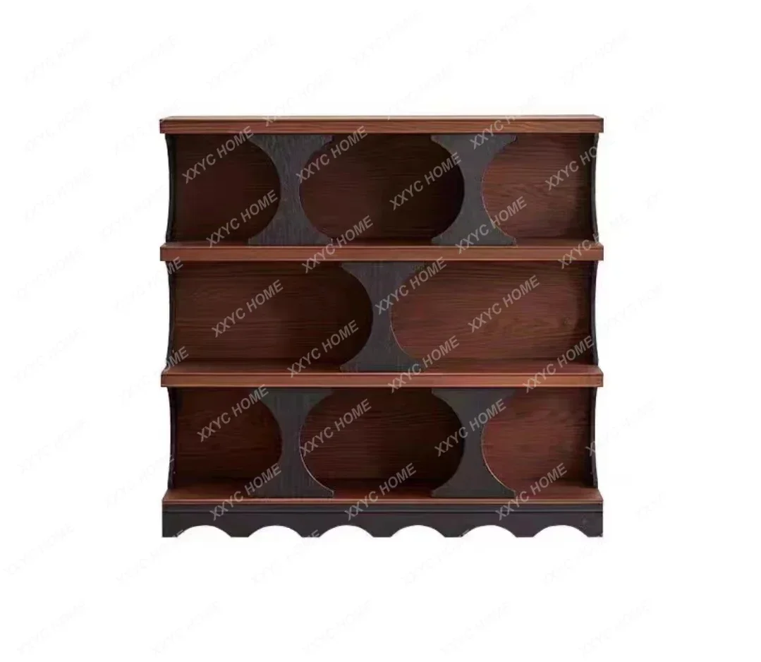 

X American Retro Solid Wood Bookcase Living Room Simple Display Cabinet