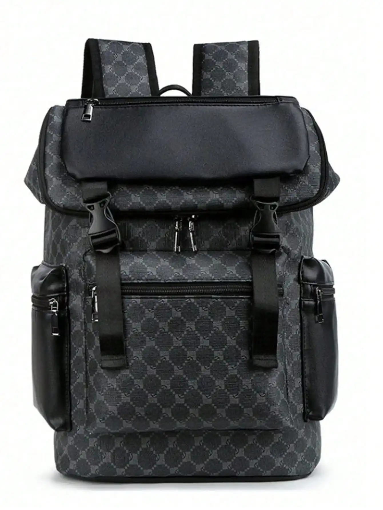 

1pc Men Fashion Backpack, Casual Daypack With Printing, Large Capacity Travel Laptop Rucksack, Hiking Backpack With Zipper, Gift For Men