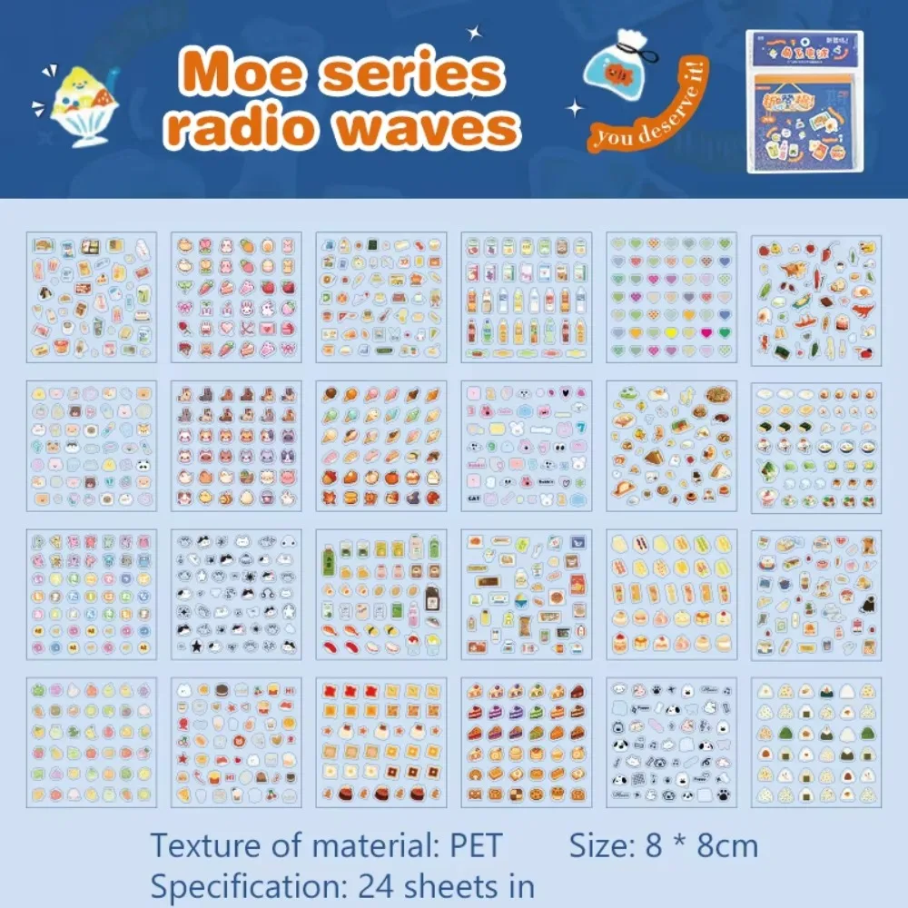

24Pcs/Set No-Repeat Nail Sticker Self Adhesive Multifunction Cartoon Stickers Soft Embossed Cup Stickers for Nail Art Decoration