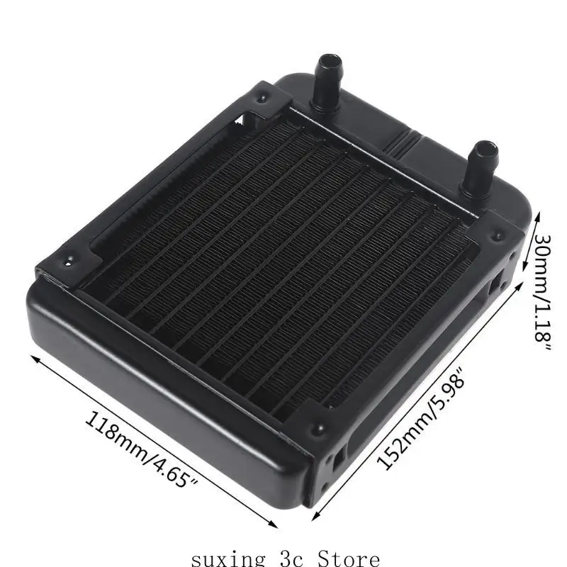 E8BE Aluminum Radiator CPU Water Cooling Heat Exchanger with 1/4 inch Thread 10 Tubes