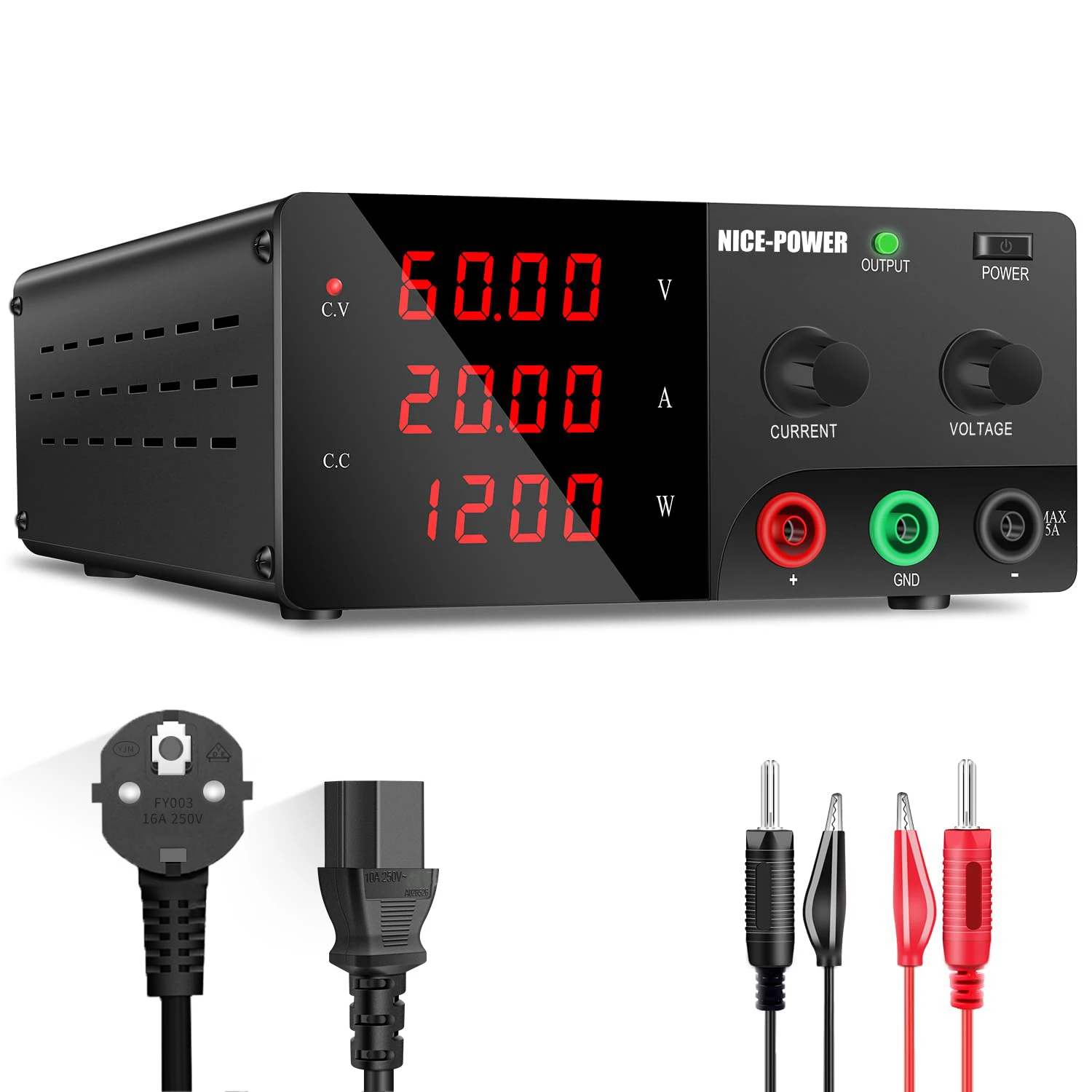 60V 20A 48V Labornetzteil DC Einstellbar 30V 20A Stromquelle 15V 60A Ausgang 600W 900W 1200W Für Batterieladung Reparatur