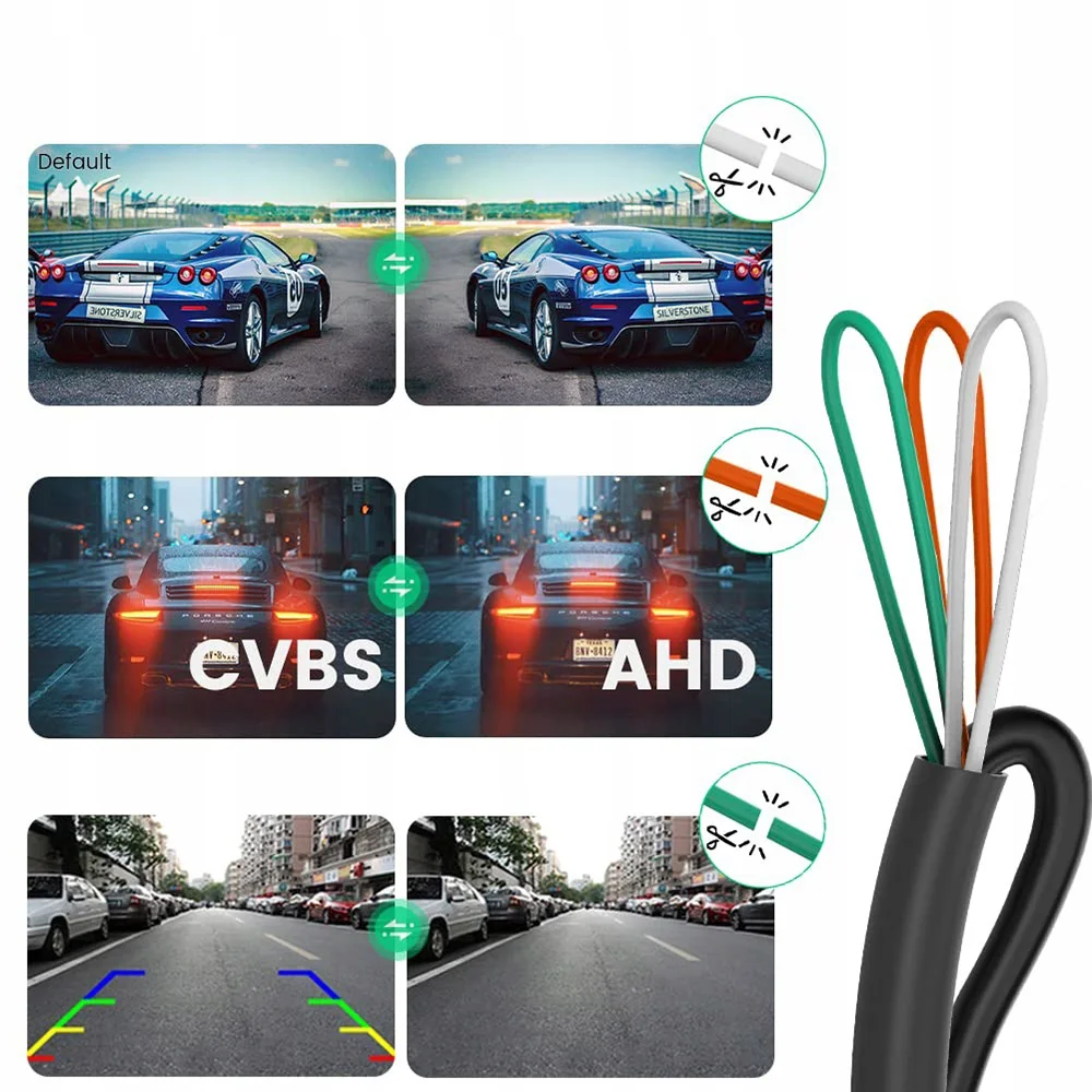 Auto-Rückfahrkamera 1080P AHD 360 Grad Verstellbare Fischaugen-Linse Full HD 170 ° Weitwinkel-Nachtsichtkamera für Fahrzeuge – Front-/Seiten-/Rückansicht – Detail 7