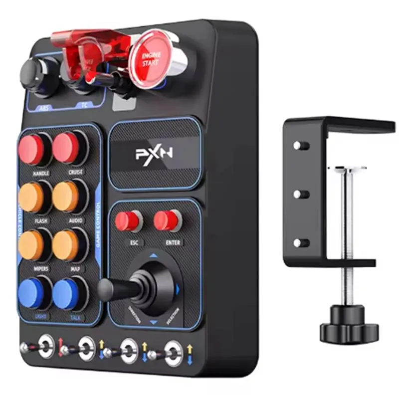 PXN PC Racing Game Controller CB1 Racing Game Central Control Box With Fixture, Equipped With 30 Programmable Buttons