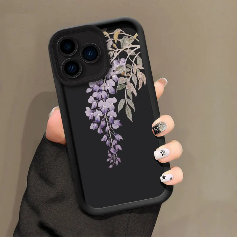 Blooming Purple Flowers Case For OPPO Realme 12 11 5 7I 8I GT 3 6 NEO 5 Master Pro Plus Shockproof Silicone Soft Phone Cover