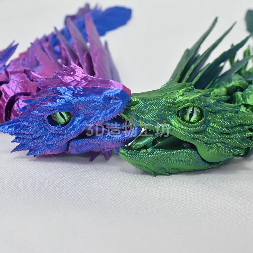 3D Printing Dragon Of Archaeopteryx Feathers Flying Dragon Joints Movable Model Dinosaur Model Ornaments Colorful Dinosaur Props