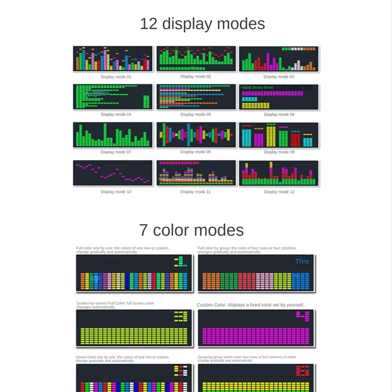 

Цветовая флейта, электронные часы, ритм, флейта 1624RGB, индикатор уровня атмосферы (Голосовое управление + проводное управление)