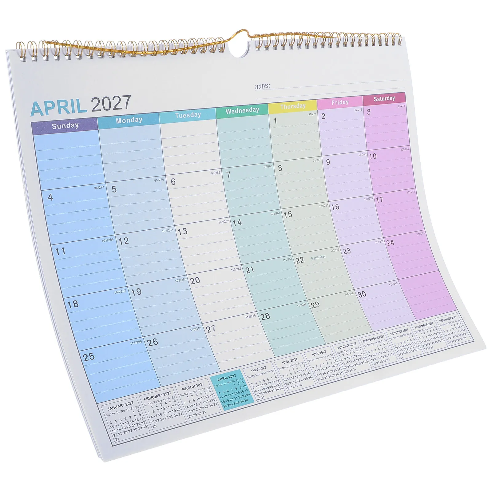 

18 Month Wall Calendar July 2026 to December 2027 Spiral Binding Large Monthly Planner Academic English Layout Family Office