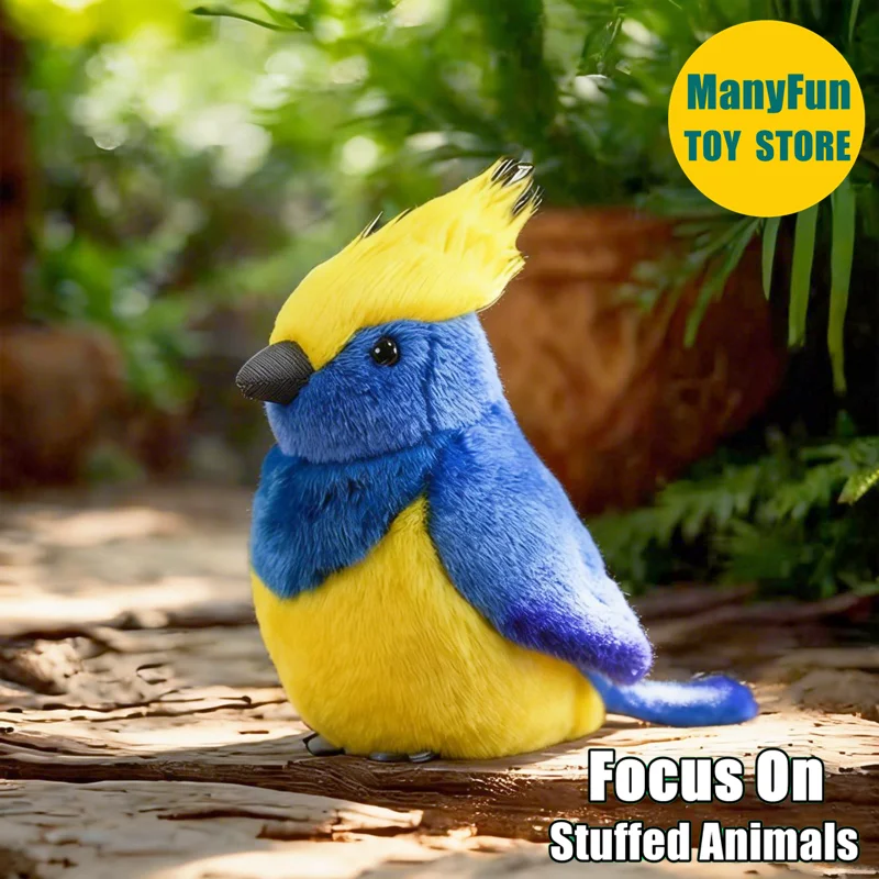 Realistic Sultan Tit High Fidelity Titmouse Plush Toy Lifelike Bird Plushie Yellow-cheeked Tit Stuffed Animal Simulation Toy