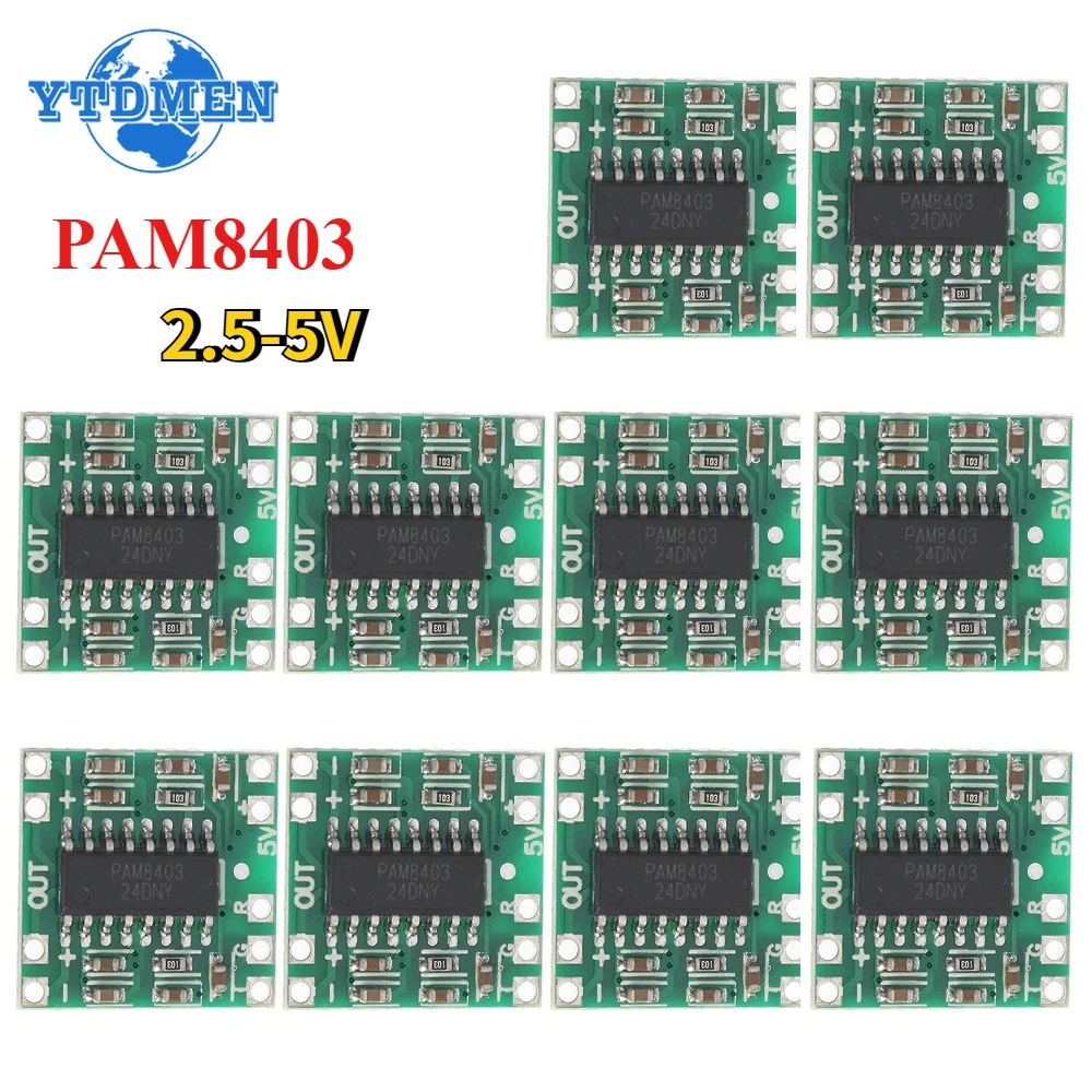 1-10 Uds PAM8403 2x3W PAM 8403 Mini placa amplificadora de potencia Digital para módulo amplificador de Audio estéreo Clase D 2,5-5V