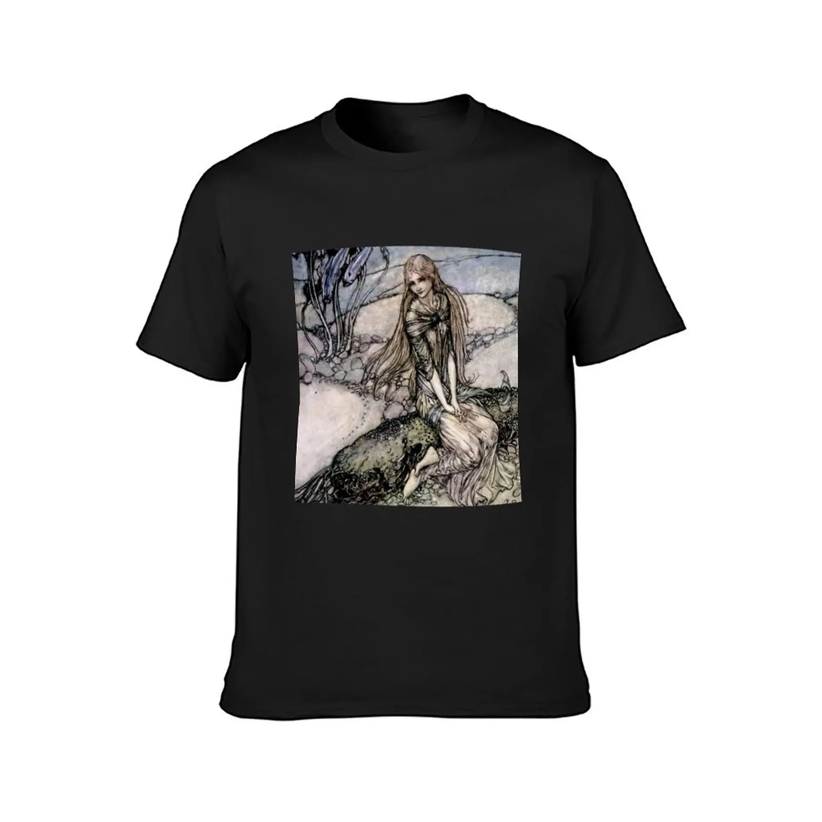 Arthur Rackham Fairy Art from “Undine” T-Shirt heavyweights boys animal print men t shirt