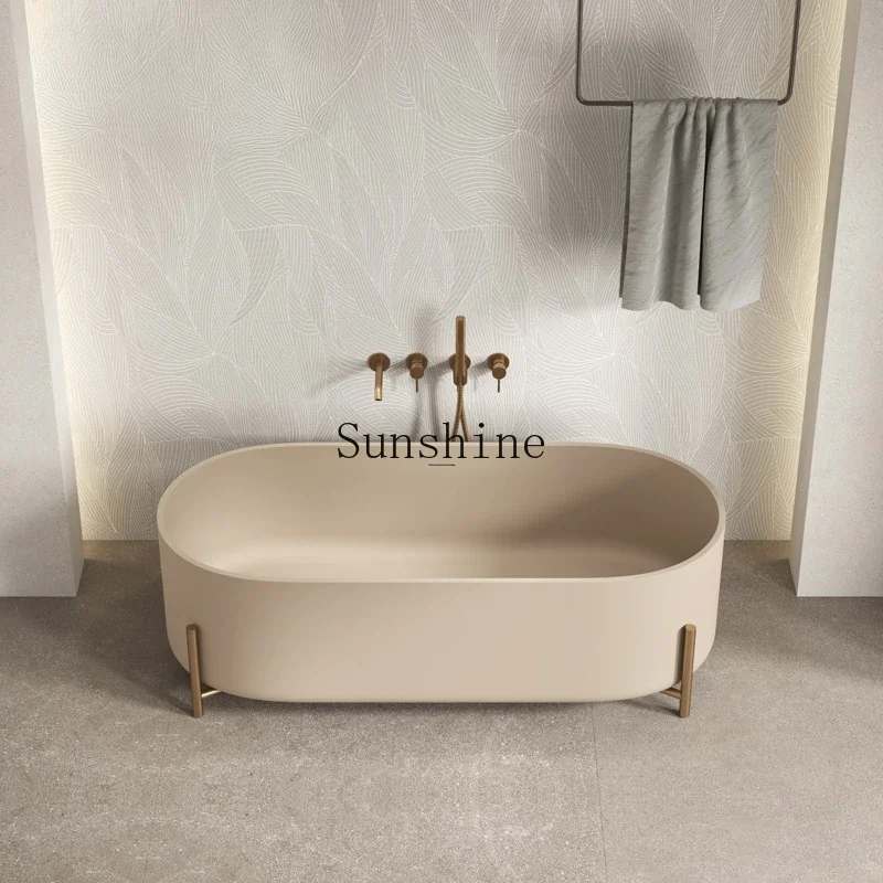 

Artificial stone integrated embedded oval B & B hotel large apartment double large bathtub