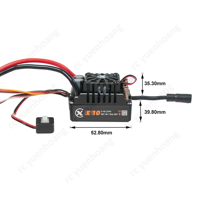1 Buah XC E10 ESC 2-4S 140A IP67 Pengendali Kecepatan Sensor Tahan Air dengan 10A BEC Perekaman Data Peningkatan Online untuk Mobil RC 1/10