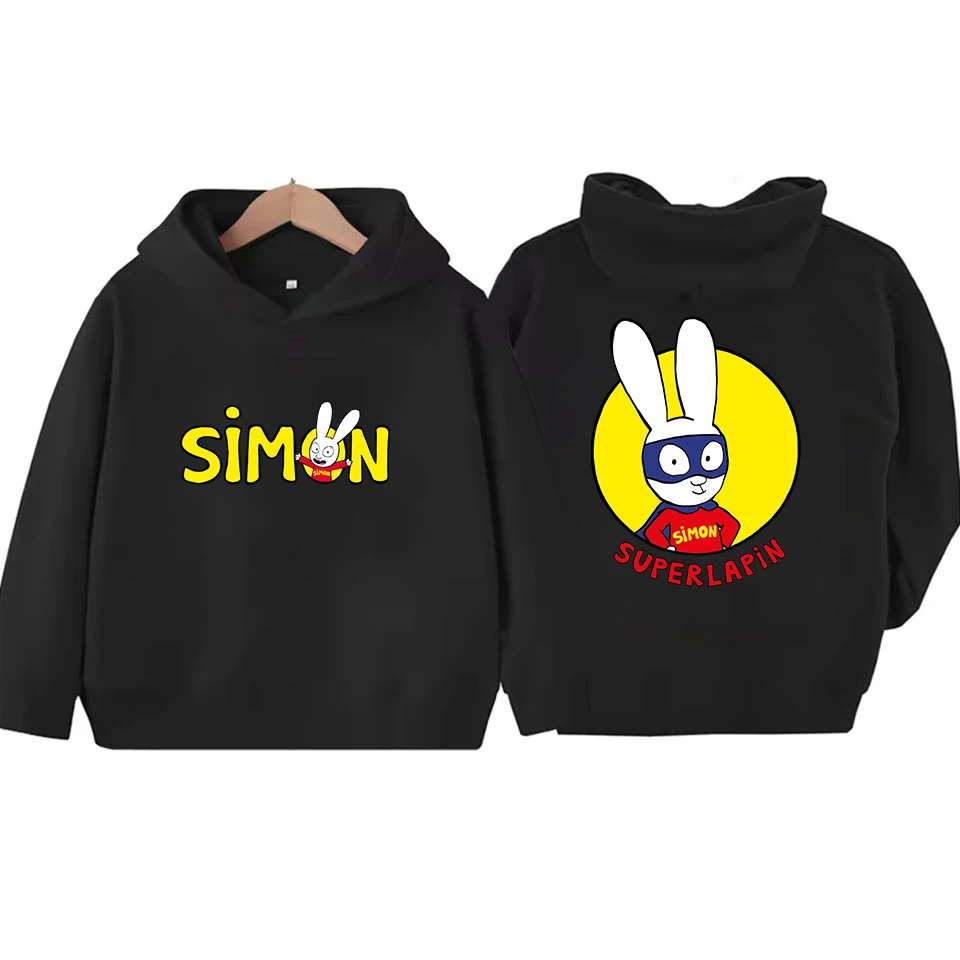 Fashion Simon Super Rabbit Hoodies Boys Girls Casual Sweatshirt Kids Clothes Tops Long Sleeve Hoodie Cartoon Hooded Pullover