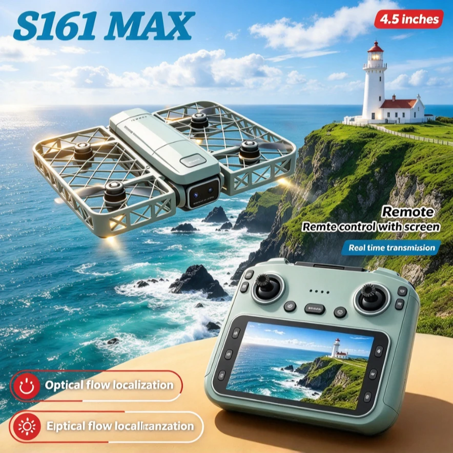 Original S161 MAX Brushless Drone Foldable RC Quadcopter 5G FPV Smart Tracking Gesture Recording Headless Mode Outdoor