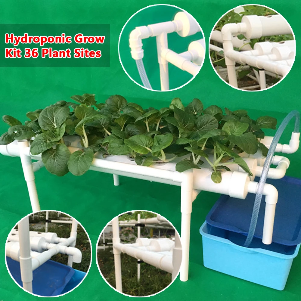 Soilless Cultivation Bracket Hydroponic Grow Kit 36 Plant Sites Plant Vegetable Stand