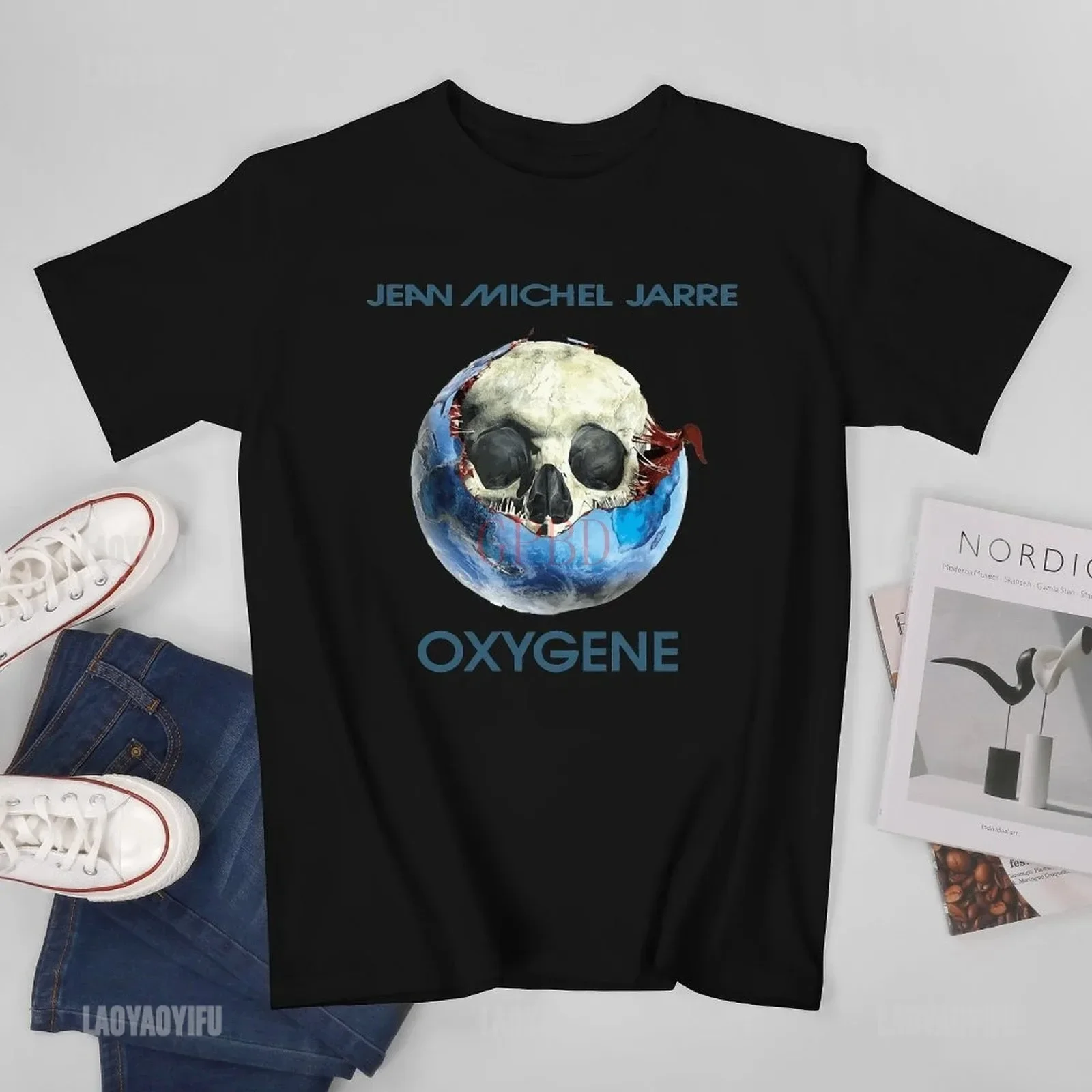 تي شيرت JEAN MICHEL JARRE Oxygen بأكمام قصيرة ورقبة دائرية كاجوال عصري ومريح للسيدات