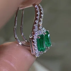 CAOSHI Temperament Female Drop Earrings with Bright Green Zirconia Luxury Wedding Jewelry Gorgeous Exquisite Accessories Gift