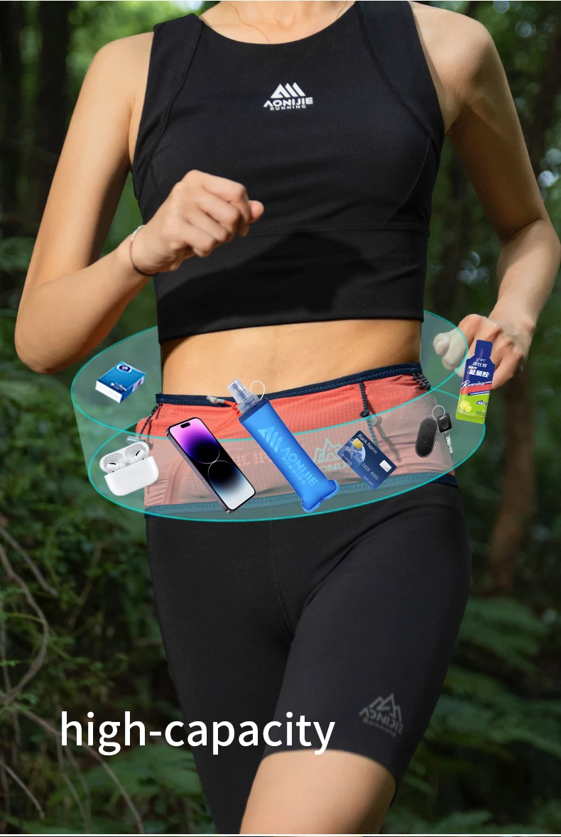 AONIJIE W8101 Hydration Running Belt Waist Pack Travel Money Bag Trail Marathon Gym Workout Fitness Mobile Phone Holder