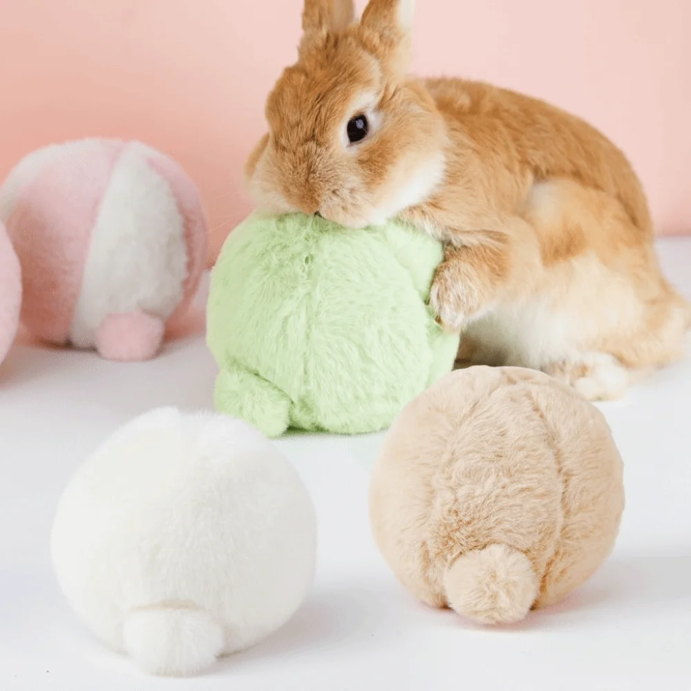 Simulated Rabbit Buttocks Rabbit Venting Ball Fluffy Soft Rabbit Soothing Bite Resistant Comfortable Rabbit Fur Ball