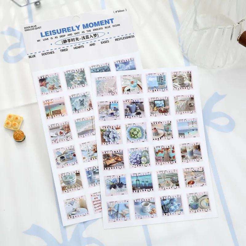 Quiet Time Series Ins Aesthetic Stickers 2Pcs Self-adhesive Decor Stickers for Journal Planner Scrapbooking DIY Handmade Craft